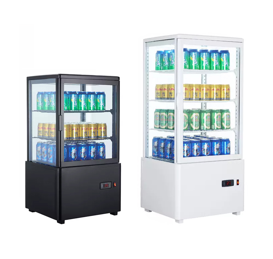 4 sides glass refrigerator